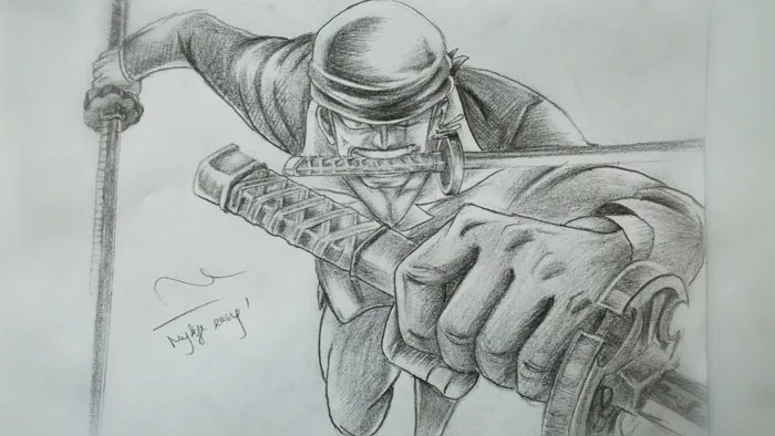 Học vẽ Zoro (Đảo hải tặc) || DRAWING ZORO (ONE PIECE), TUTORIAL DRAW STEP  BY STEP WITH PENCIL!!