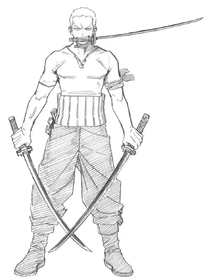 Thử tô màu bản phác thảo Zoro của Kohei Horikoshi : r/OnePiece
