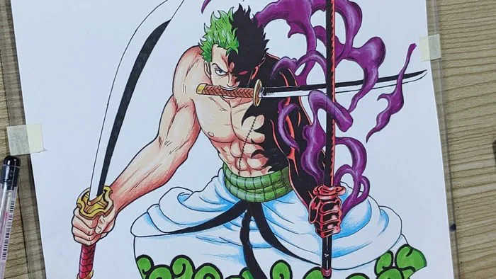 Cách tô màu Zoro One Piece #2