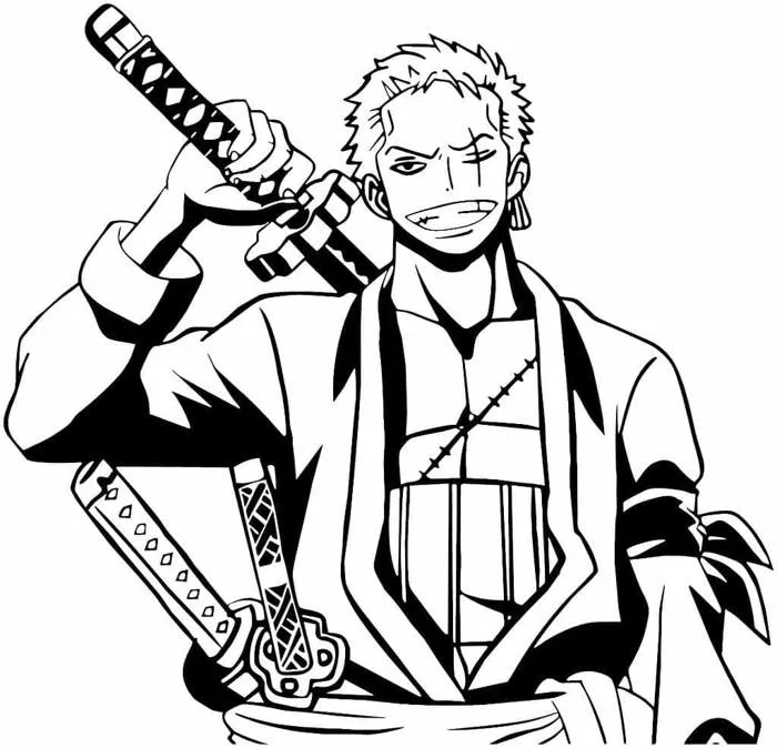 Tô màu Roronoa Zoro Cực Ngầu - Trang Tô Màu Cho Bé