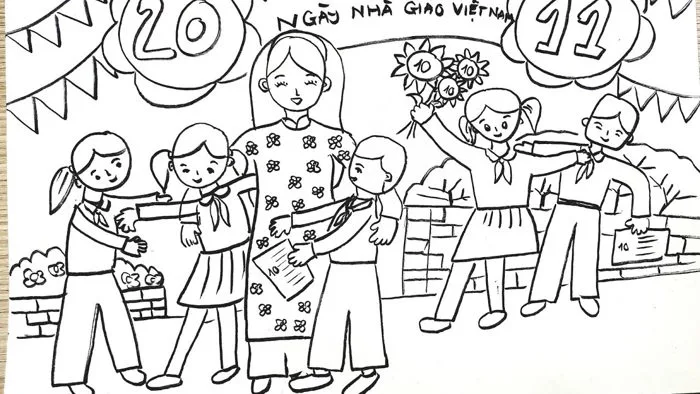 Tải Ngay 99+ Mẫu Tranh Tô Màu Ngày 20/11 Đẹp Và Ý Nghĩa Dành Tặng Thầy Cô