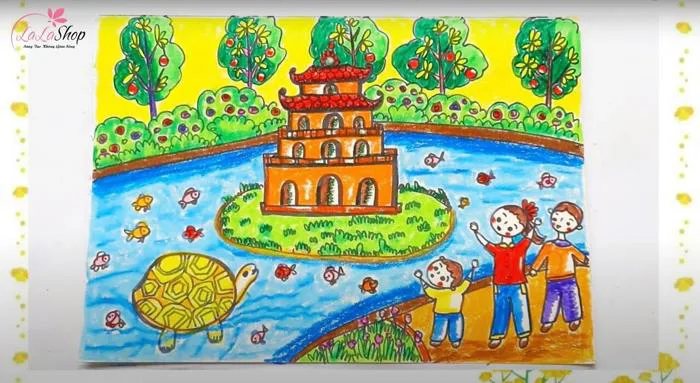Hướng dẫn vẽ tranh phong cảnh Hà Nội đơn giản đẹp lung linh Hướng dẫn vẽ tranh phong cảnh Hà Nội đơn giản đẹp lung linh