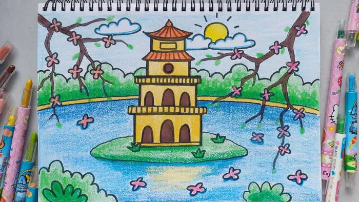 Vẽ Tháp Rùa hồ Gươm / Vẽ Tháp Rùa / Vẽ phong cảnh Hồ Gươm Tháp Rùa #drawing #draw Vẽ Tháp Rùa hồ Gươm / Vẽ Tháp Rùa / Vẽ phong cảnh Hồ Gươm Tháp Rùa #drawing #draw